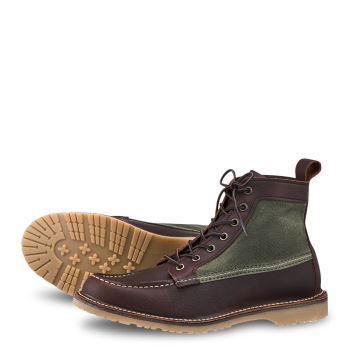 Red Wing Weekender Canvas Moc 6-Inch Boot in Briar Oil-Slick Leather Laarzen Heren Bordeaux - 3336